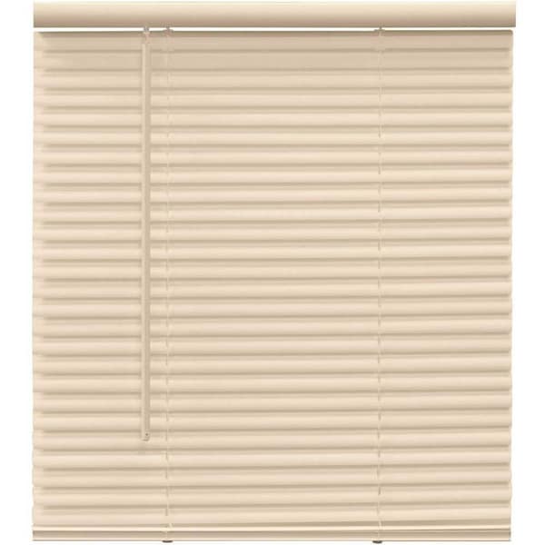 TruTouch Alabaster Cordless Light Filtering Vinyl Mini Blinds with 1 in. Slats 47 in. W x 72 in. L